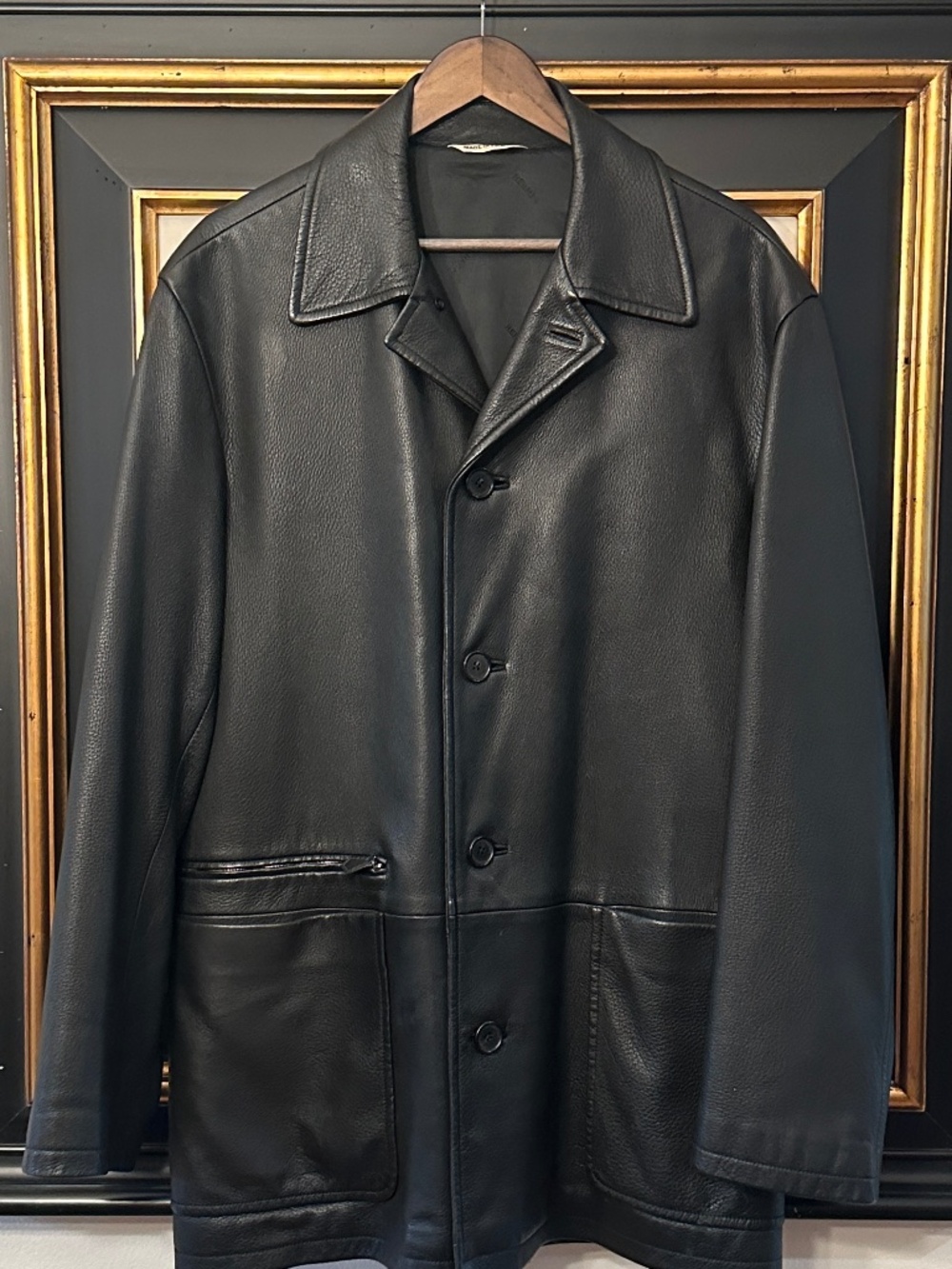 Hermès Men’s Black Cerf Deerskin Leather Blouson Jacket FR 50 / US M-L